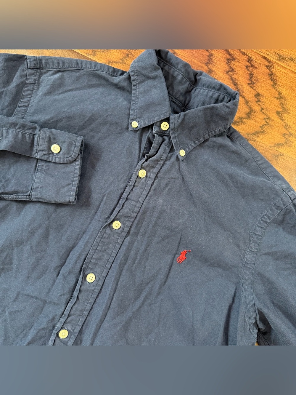 Ralph Lauren Men’s Shirt Button Up Long Sleeve Navy Small Pony Logo